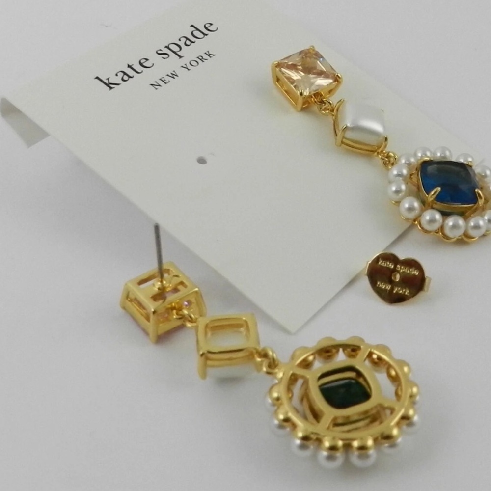 Kate Spade New York Drop Earrings with Multicolor Crystals - Picture 4 of 4